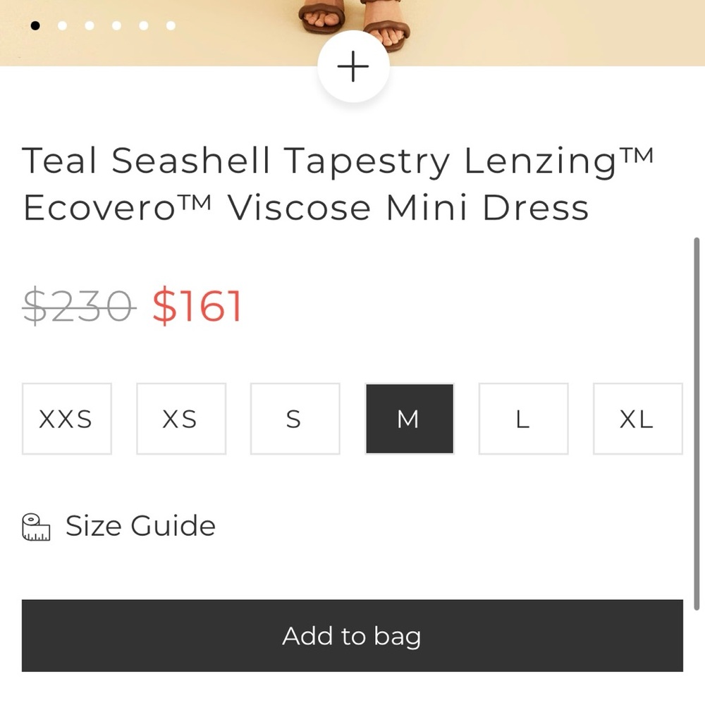 FARM Rio Teal Seashell Tapestry Lenzing Ecovero Viscose Mini Dress - Picture 3 of 4